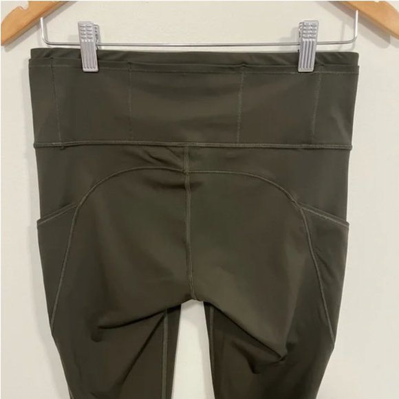 Lululemon Fast & Free Crop II *Nulux 19" Dark Olive 4 - Picture 12 of 16